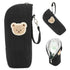 Temeemeg Insulated Baby Bottle Bag with Adorable Bear Embroidery Breastmilk Cooler Travel Bag