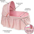 Badger Basket Foldable Doll Rocking Bed with Hood for 22 inch Dolls - Pink/Rosebud