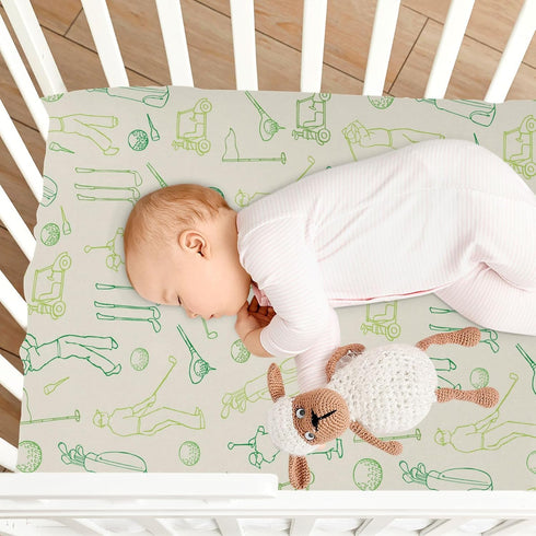 Caihoyu 52x28in Fitted Crib Sheets for Baby Boys or Girls Soft Breathable Baby Play Yard Sheet for Standard Size Crib