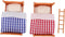 Miniature Dollhouse Bunk Beds Set, 1:12 Scale Dollhouse Furniture with Ladder, Dollhouse Bunk Bed Decor