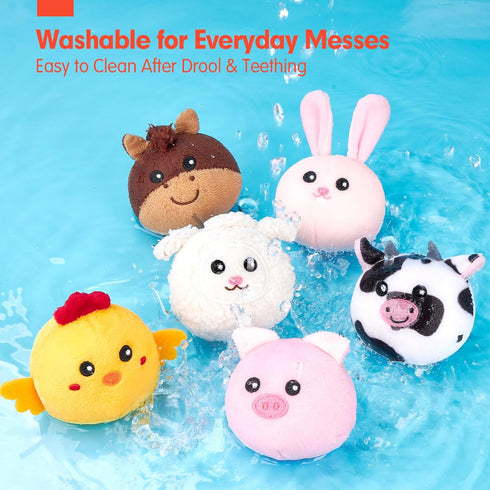6-12 6 1-3, hahaland Baby Toys Months - Surprise Barn Stuffed Farm Animals, Rattle, Crinkle, Mirror, Montessori Toys