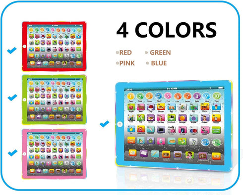 Kids Tablet Learning Pad, Toddler Tablet with ABC Word Song Music Number for Educational Preschool Boys & Girls