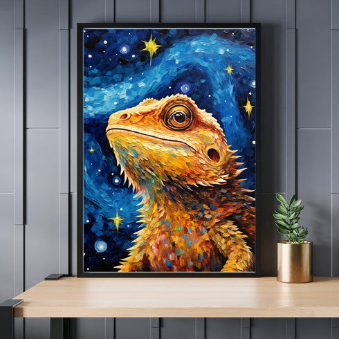 Art of Socks 1000 1000pc (50x70cm 19.685"x27.559") Starry Night Bearded Dragon Jigsaw Puzzle Pieces for Adults - Glow