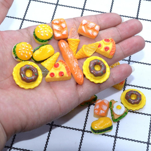 Miniature Food Drink Bottles Pretend Play Kitchen Game Party Toys (10 Bottles + 10 Random Foods)