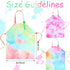 3 Pieces Adjustable Tie Dye Art Apron for Kids - Cute Artist Painting Apron with Pocket for Boys Girls, 3 Styles -