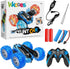 KKONES Remote Control Car, 2.4GHz Electric Race Stunt Car, Double Sided 360° Rolling Rotation, LED Headlights