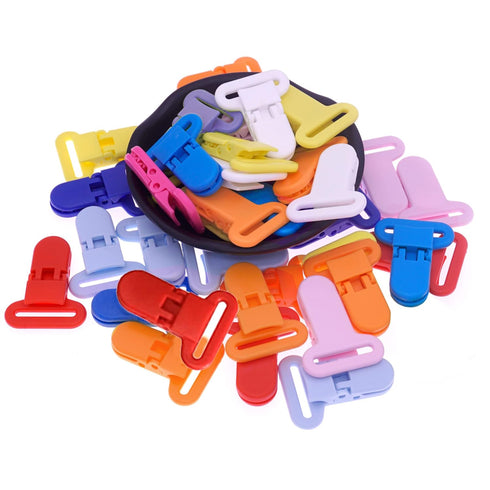 20pcs Plastic Pacifier Clips Holders for Baby Blankets, Dummy, Teething Toys | Fit for 25mm Ribbon