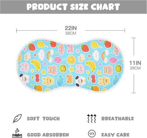 decor gift 4 Pack 22x11in Cotton Burp Cloths Baby Easy Care Cartoon Cute Animals Milk Spit Up Cloth for Unisex Babies