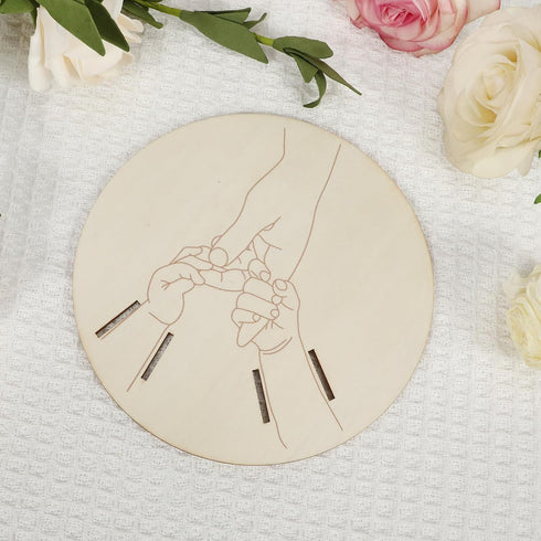 BQSAZHYJ Newborn Baby Announcement Sign, Wooden Engraved Baby Birth Hospital Bracelet Holder Hello World Newborn