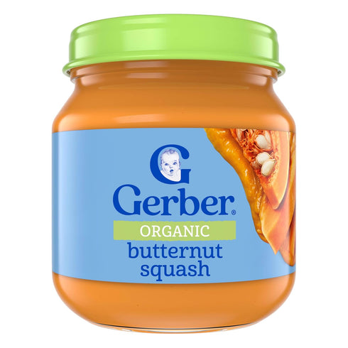 Gerber Stage 1 Baby Food, Organic Butternut Squash Jar, Baby Puree, Non-GMO,