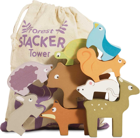 Le Toy Van - Wooden Petilou Forest Stacker Puzzle & Bag Educational