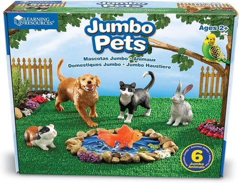 6 2+ Learning Resources Jumbo Domestic Pets - Pieces, Ages Preschool Pet Toys, Classroom Desk Pets, Preschool Learning