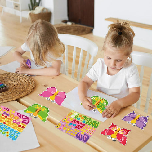 Hedeey 36 Packs Set, 36) Spring Butterflies Craft Kits for Kids,Make Your Own Butterfly Paper Craft Spring DIY Art