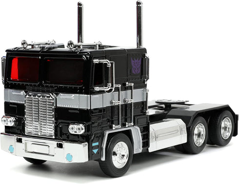 Jada Toys Transformers G1 1:24 Nemesis Prime Die-cast Car, Toys for Kids and Adults, Black