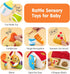 1 Set 1-3, hahaland Montessori Toys for Year Old Plush Puppy Sensory Toy with Dog House, Rattle, Crinkle, Mirror