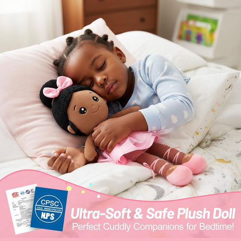 OUOZZZ 12.6" 1 1 Black Soft Baby Dolls Toys for Year Old Girl Gifts, African American Dolls Birthday Gifts for Year Old