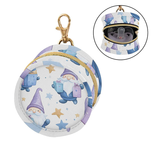 YETTASBIN Cute Gnome Portable Pacifier Holder Case with Metal Hook Buckle & Zipper for Diaper Bag and Stroller