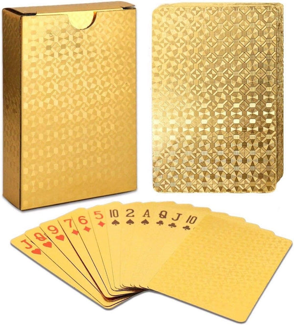EAY Gold Waterproof Playing Cards - Poker Deck for Parties and Games