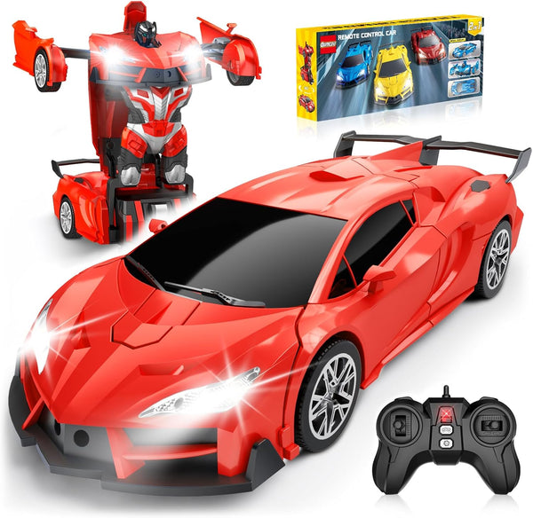 Qumcou Transform Remote Control Car, RC Cars for Boys Age 3-5 6-8,