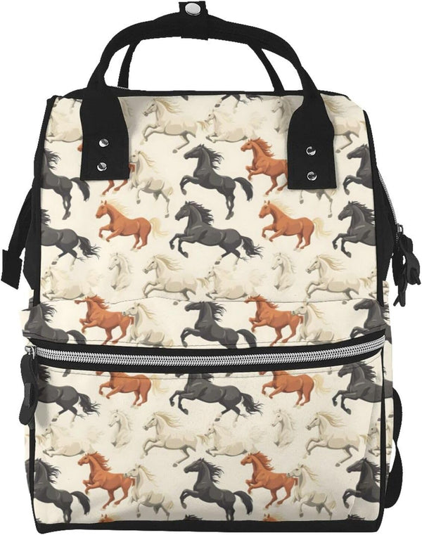 TZTTZT Cool Colorful Horse Print Diaper Bag Backpack, Toddler Baby Girl Boy Diaper