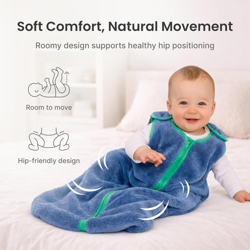2.5 0-6 Baby Deedee Sleep Nest Teddy - Baby Sleep Sack TOG Months, Warm Sherpa Faux Fur & Cotton Lined Sleeping Bag