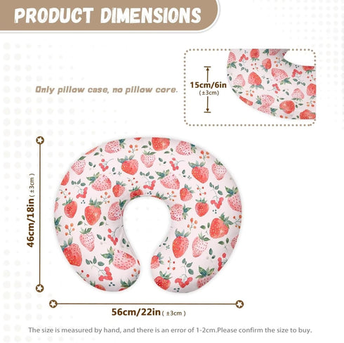 Strawberry Nursing Pillow Covers Reversible and Soft Feeding Pillow Slipcover Fits Standard Infant Nursing Pillow