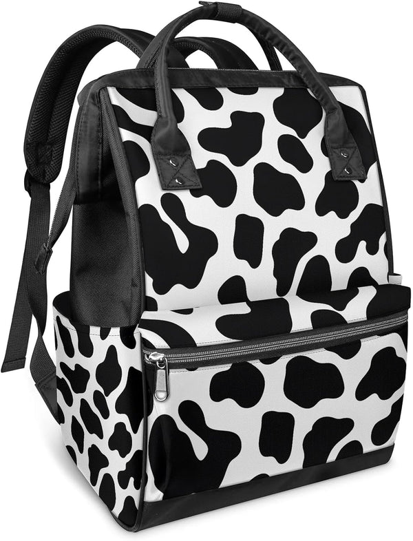 Honeybaby Diaper Bag Backpack for Mom & Dad Cow Print Style 19L Large