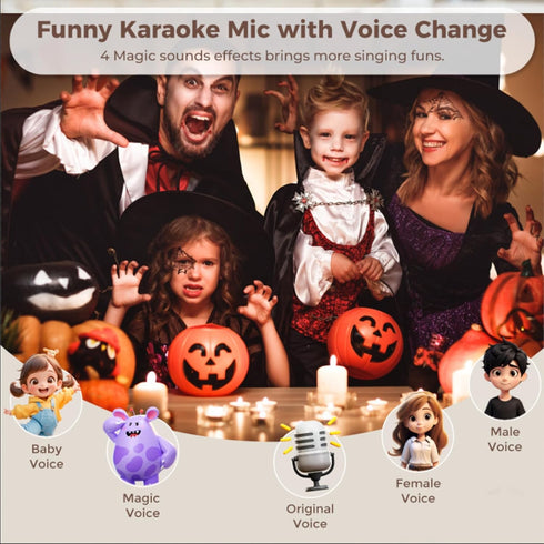 Kids Karaoke Machine, Mini Portable Bluetooth Speaker with 2 Wireless Microphones, Gift for 4-12+ Years Old