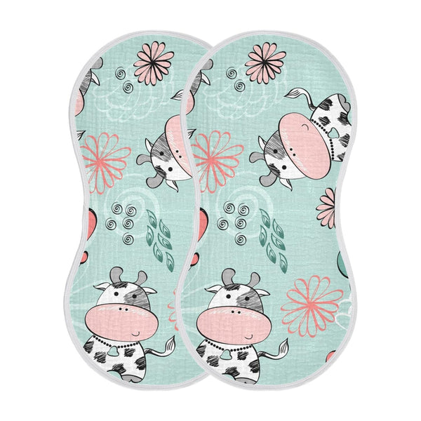 Kigai Cow Muslin Baby Burp Cloths, Large Absorbent Cotton Muslin Burp Cloths