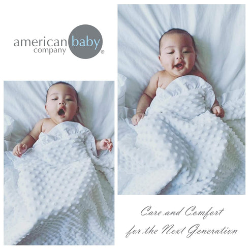 3-Piece Set, American Baby Company Heavenly Soft Minky Dot Mini/Portable Crib Bedding Blue, for Boys and Girls