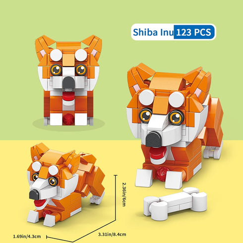 Vilbocr Blocks3D Micro Mini Blocks DogCute Animal Building BlocksPet Micro Mini Building Puzzle Collection Animal Model