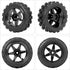 RC Station 12mm Hex Wheels and Tires for 1/12 1/14 1/16 1/18 RC Off Road Buggy Rally, Preglued 4PCS