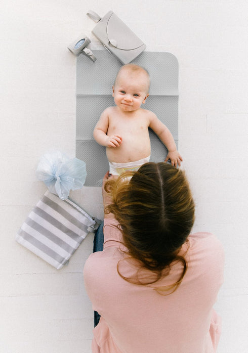 Ubbi On-the-Go Diaper Changing Mat, Soft Comfortable Accessory for Newborns, Easy to Clean, Portable, Gray