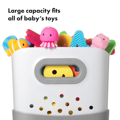 Stand Up Bath Toy Storage Bin - Efficient Organizer for Baby's Toys (Gray)