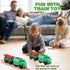 Battery Operated Locomotive Train Set for Wooden Tracks, Electric Remote Control Cars with Light & Sound