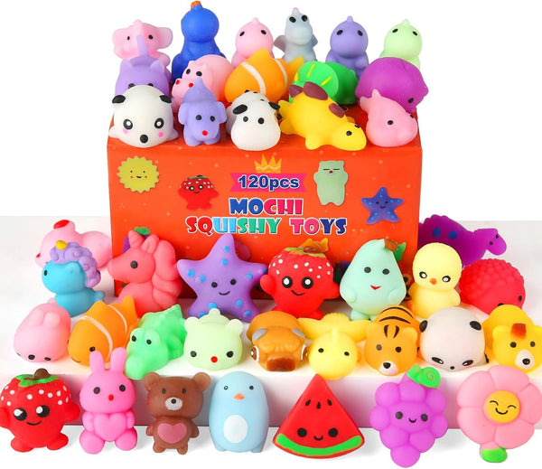 60 Pack Mochi Squishy Toys, Kawaii Mini Animal Squishies for Kids Treasure