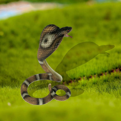 Gemini&Genius King Cobra Figurine Toy, Safari Animal Toys, Fake Snake Action Figures, Scary Snake Toy, 6.5 Inches