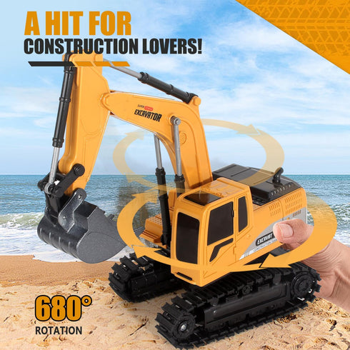 3 4 5 6 7 8 Jiakora Remote Control Excavator Toys for Boys, RC Excavator Toy for Boys Year Old Kids Christmas Birthday