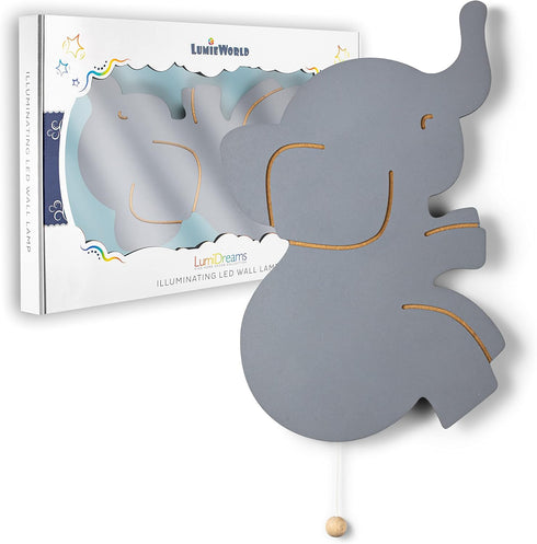 Lumipets Lighted Elephant, Nursery Night Light, Wall Mounted Lighted, Battery Operated Cloud Light SignLightweight
