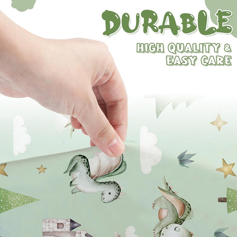 VitalCozy 4 Set 52 28 8 Inches Pcs Watercolor Dragon Crib Sheet Newborn Bedding Nursery Baby Sheets for Girl Boys Baby