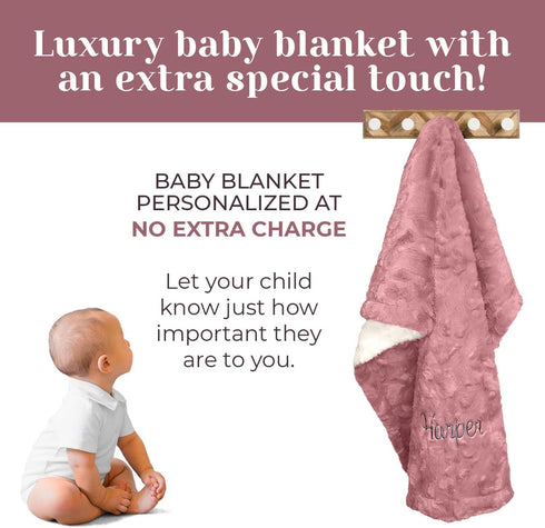 27x40 Inch berry bebe Luxury Receiving Blanket, Personalized Baby Blankets, Personalized Baby Gifts, Boutique Style