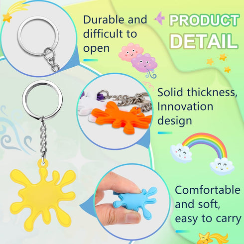Paint Splatter Keychains, Art Party Favors and Decorations for Kids Adults Back to School Gifts