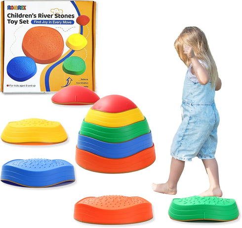 Balance Stepping Stones for Kids - 5 Durable Sensory Toys for Toddlers' Coordination & Gross Motor Skills, Outdoor Play