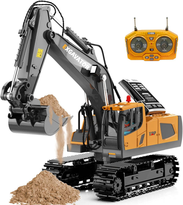 ID Gerilla Remote Control Excavator, 11CH RC Construction Truck Toy with Metal