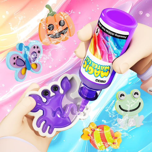 PULASIDO 12 &12 4 5 6 7 3+(Blue) Magic Water Toy Elf Kit,Aqua Fairy Water Gel Kit Magic Gels Molds Make Your Own Water