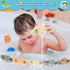 Oukitoymer 9 1-3 Baby Bath Toys Stackable Boats with Soft Silicone Squirt Water Animal Toys, Pcs Floating Stacking Boat