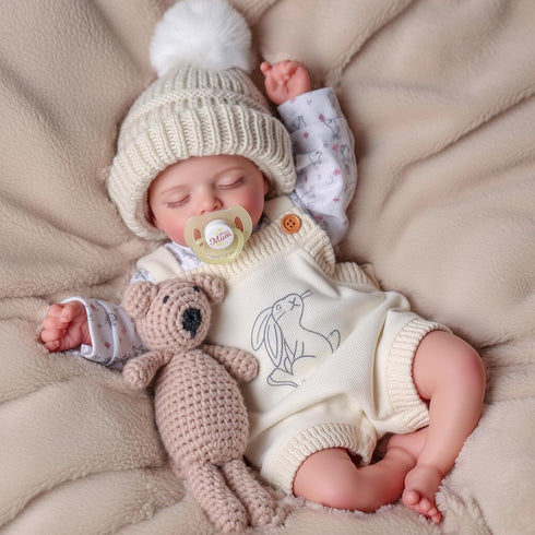 20 Inches 3+ BABESIDE Reborn Baby Doll Girl, Realistic Sleeping Newborn with Cloth Body & Vinyl Limbs, Lifelike Real