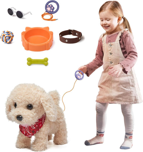 3-6 TUMAMA Remote Control Electronic Plush Puppy Dog Toy, Fun Interactive Toys,Walks,Barks,Shake Tail,Dress Up