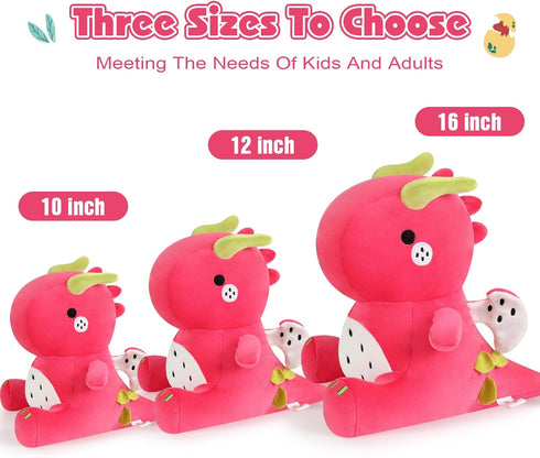 Ditucu Cute Dragon Fruit Dinosaur Stuffed Animals, Plush Toys Dolls, Red 12 Inch Birthday Gifts for Kids