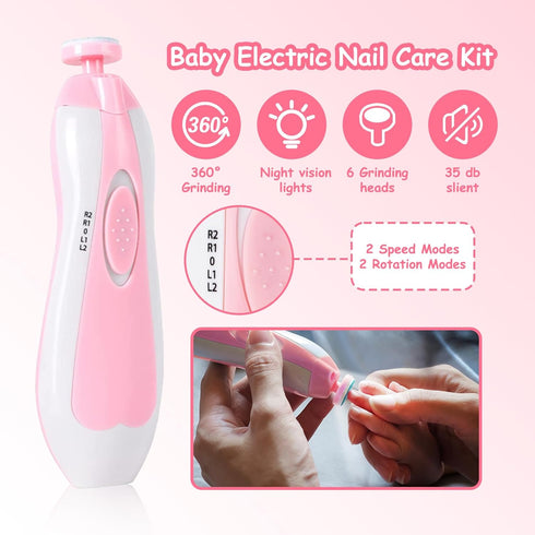 28 1 Trimmer Set in Baby Healthcare and Grooming Kit, Infant Baby Nursery Kit Electric Nail with Gas Colic Passer Nasal